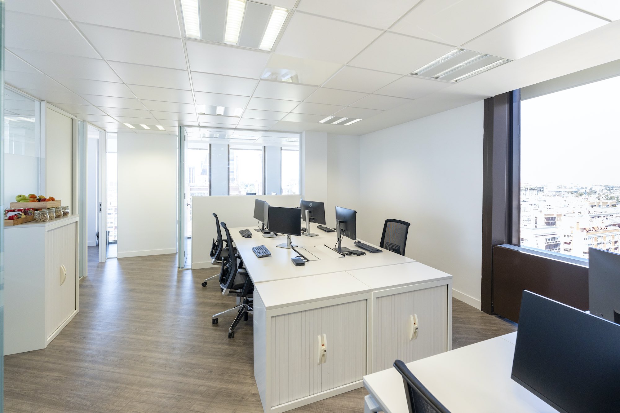 White office with modular space